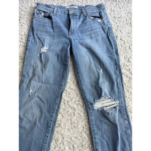 Women's Joe's Jeans Boyfriend Slim Ankle Size 28 Blue Distressed